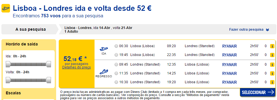 voos low cost ryanair