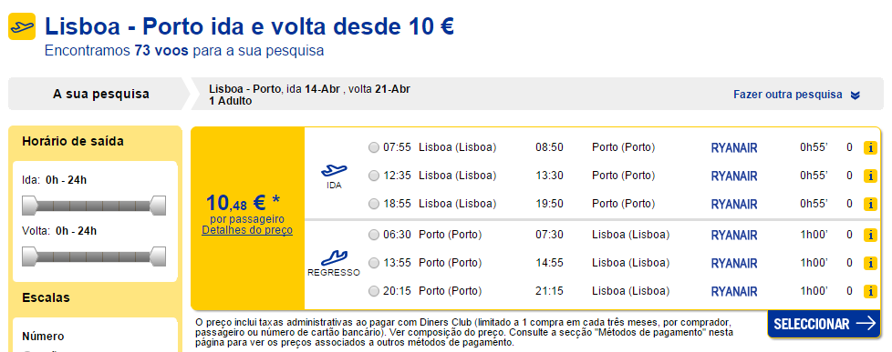 voos ryanair porto  