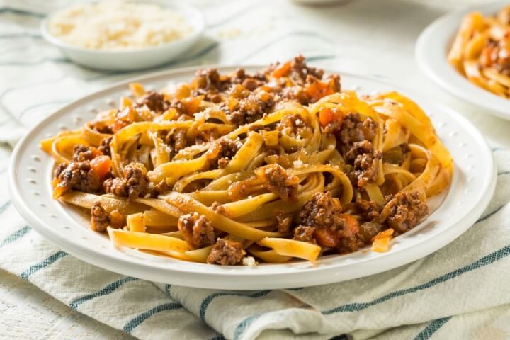 pasta al ragú em bolonha itália