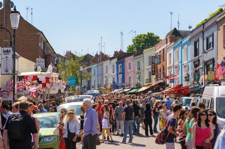 Mercado de Portobello em Londres