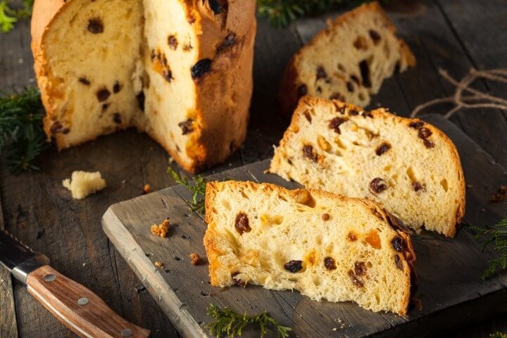 Panettone doce típico em milão - itália