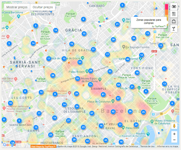 mapa de calor edreams escolher hotel