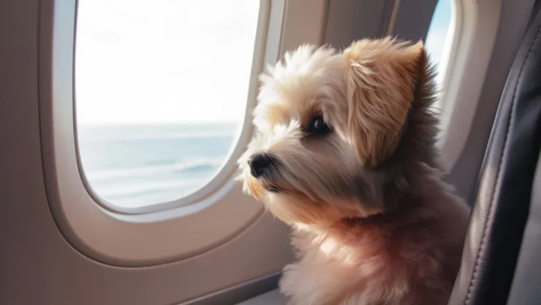 cão no avião